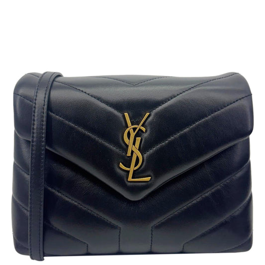 YSL Saint Laurent Yves Loulou Calfskin Crossbody Bag Leather Black Toy Toy Loulou 7