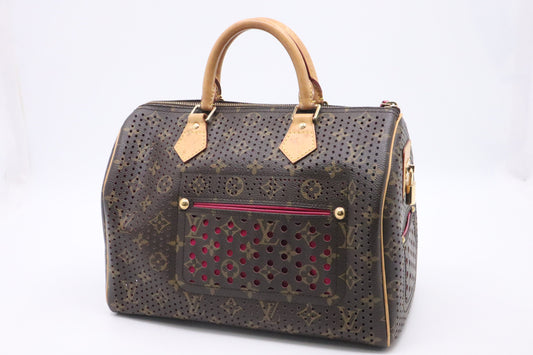 Louis Vuitton Speedy 30 Perforated Monogram Pink Canvas Handbag