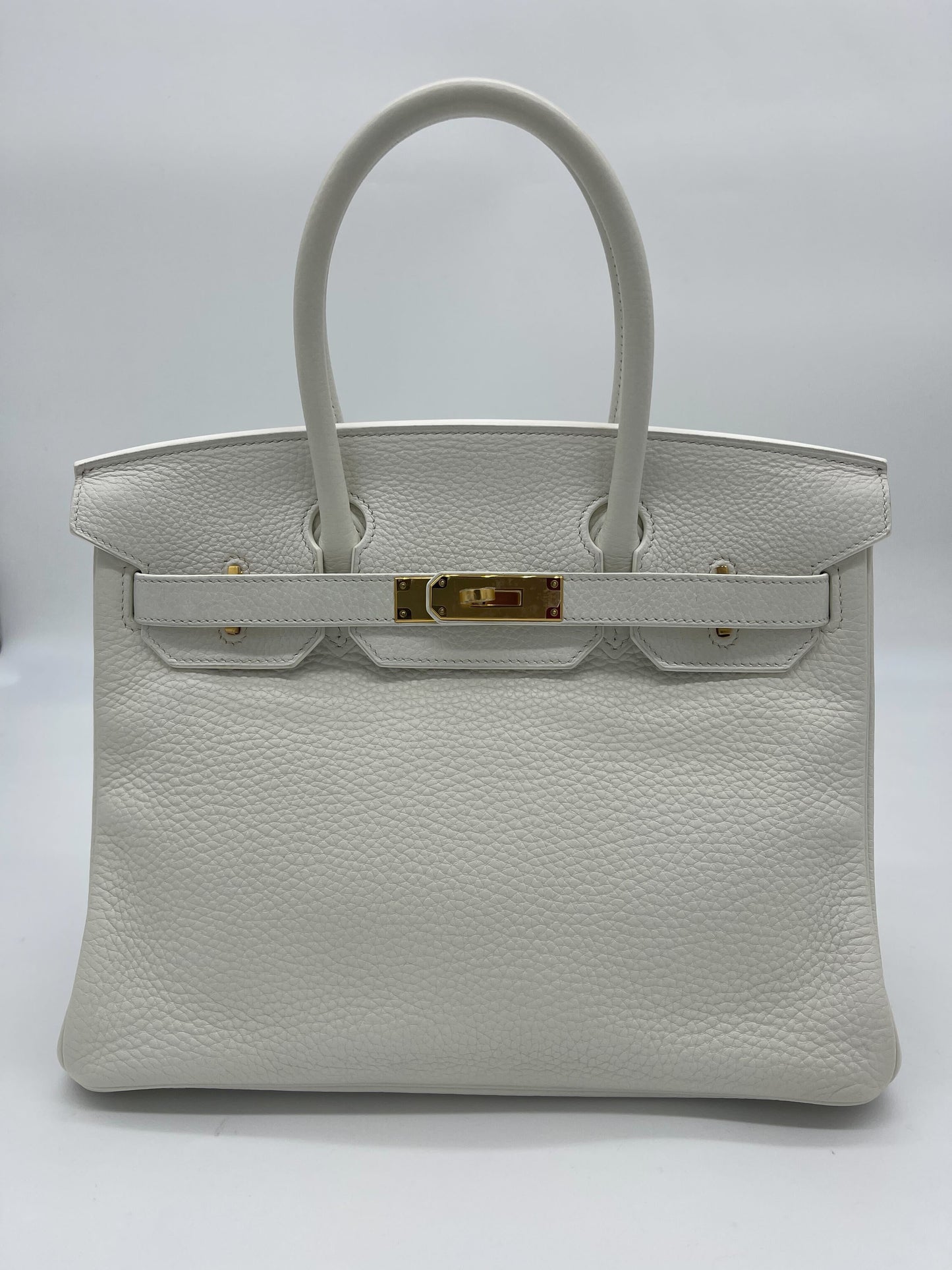 Gucci Hermes Birkin Togo Hardware Handbag White Gold Travel Bag