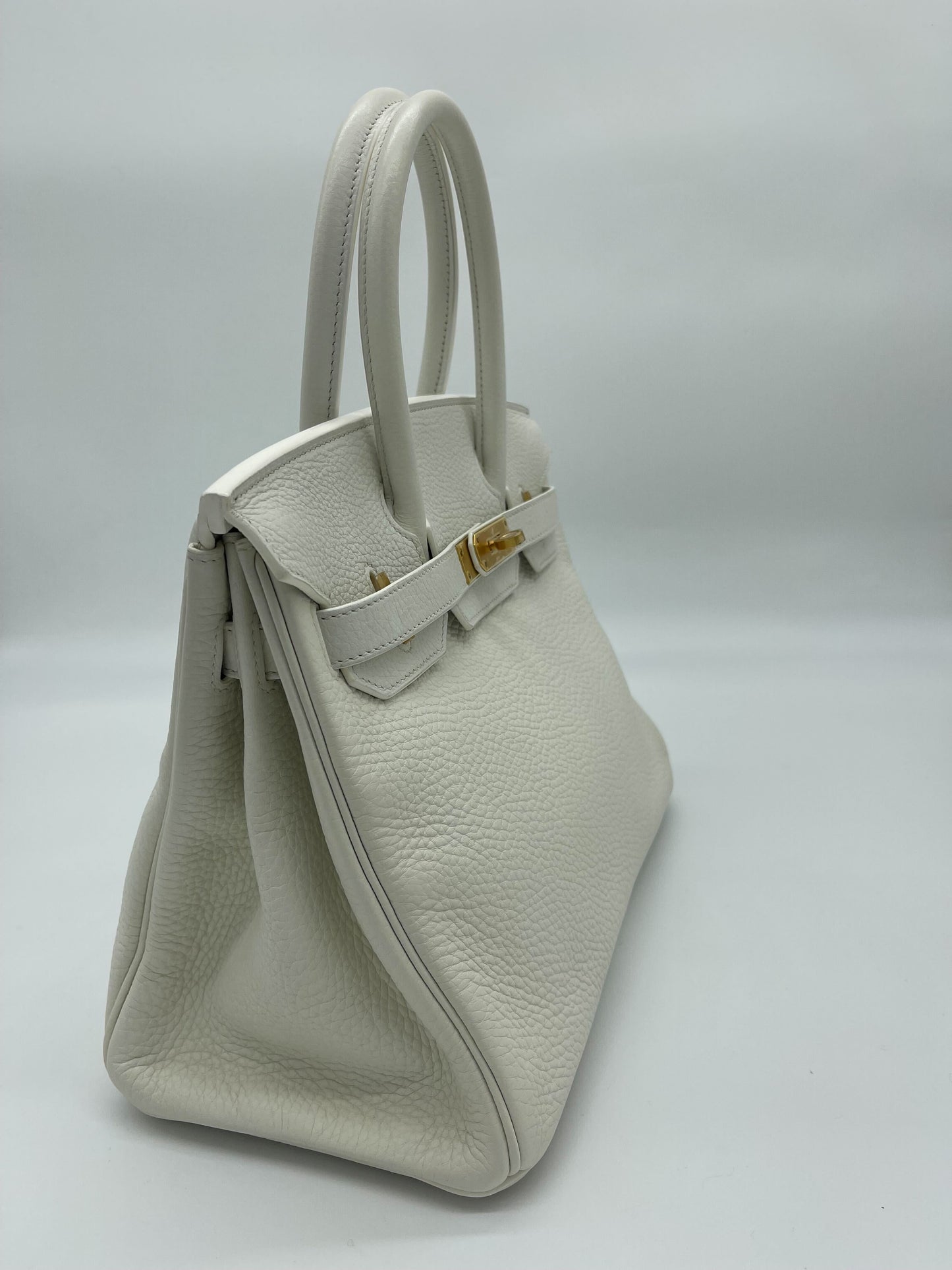 Gucci Hermes Birkin Togo Hardware Handbag White Gold Travel Bag