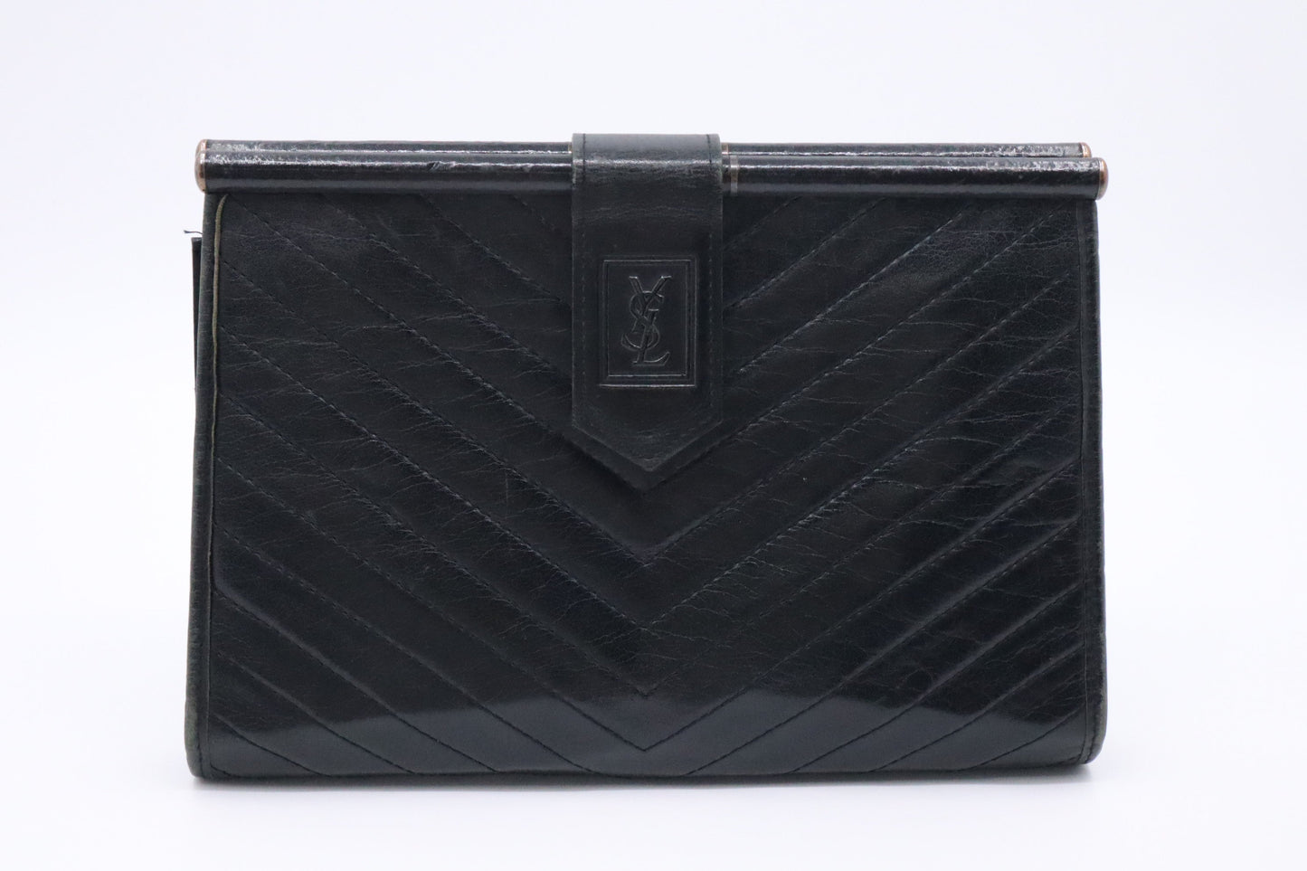 YSL Saint Laurent Clutch In Leather Black Clutch Bag Black Leather 7