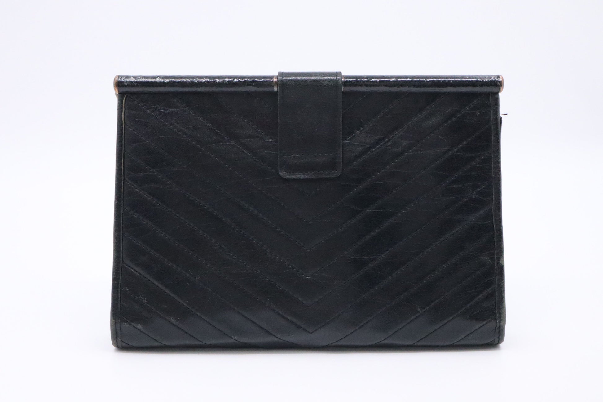YSL Saint Laurent Clutch In Leather Black Clutch Bag Black Leather 7