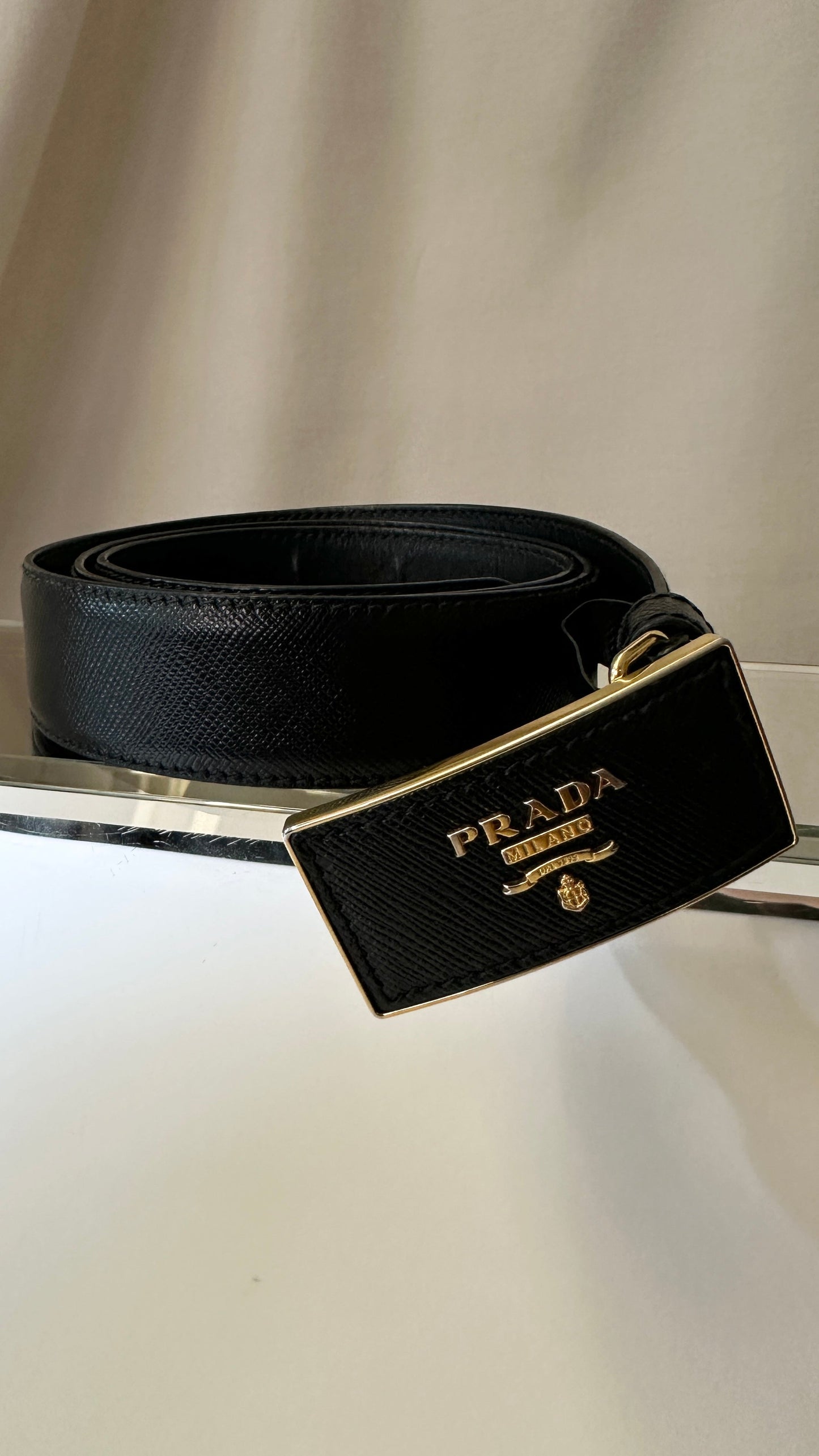 Prada Belt Black Logo
