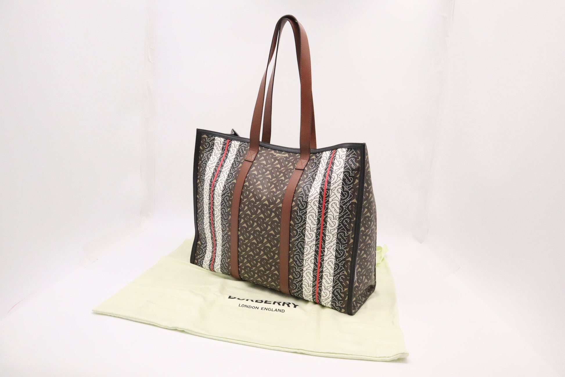 Burberry Tote In Canvas Monogram Tote Bag