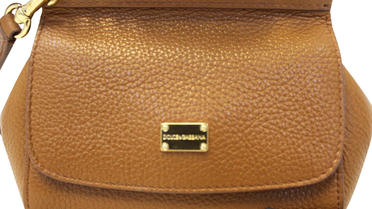 Dolce & Shoulder Bag Calf Sicily Leather Brown