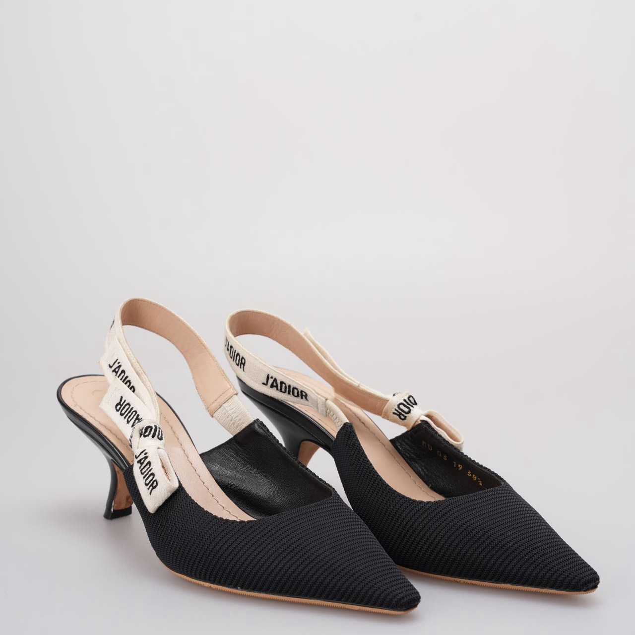 Dior Sling Bag Christian Ribbon Fabric J'a Slingback Pumps Black Shoes