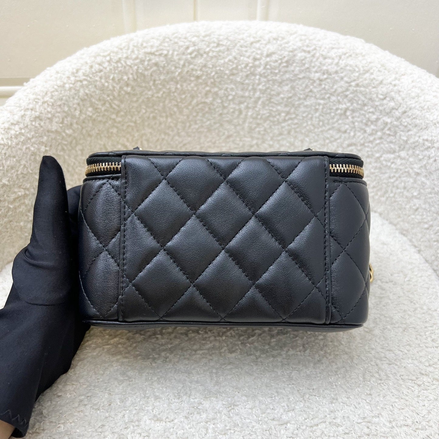 Chanel Pearl Crush Small Vanity in Black Lambskin and AGHW (Model: )