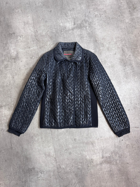Prada Handbag Diamond Jacket Quilted Black Small