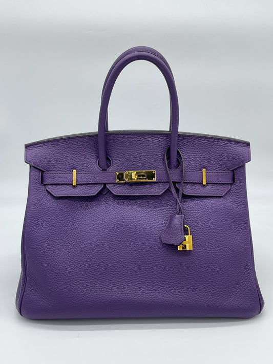 Gucci Hermes Birkin Ultra Violet Togo Bag Hardware Gold Travel Bag
