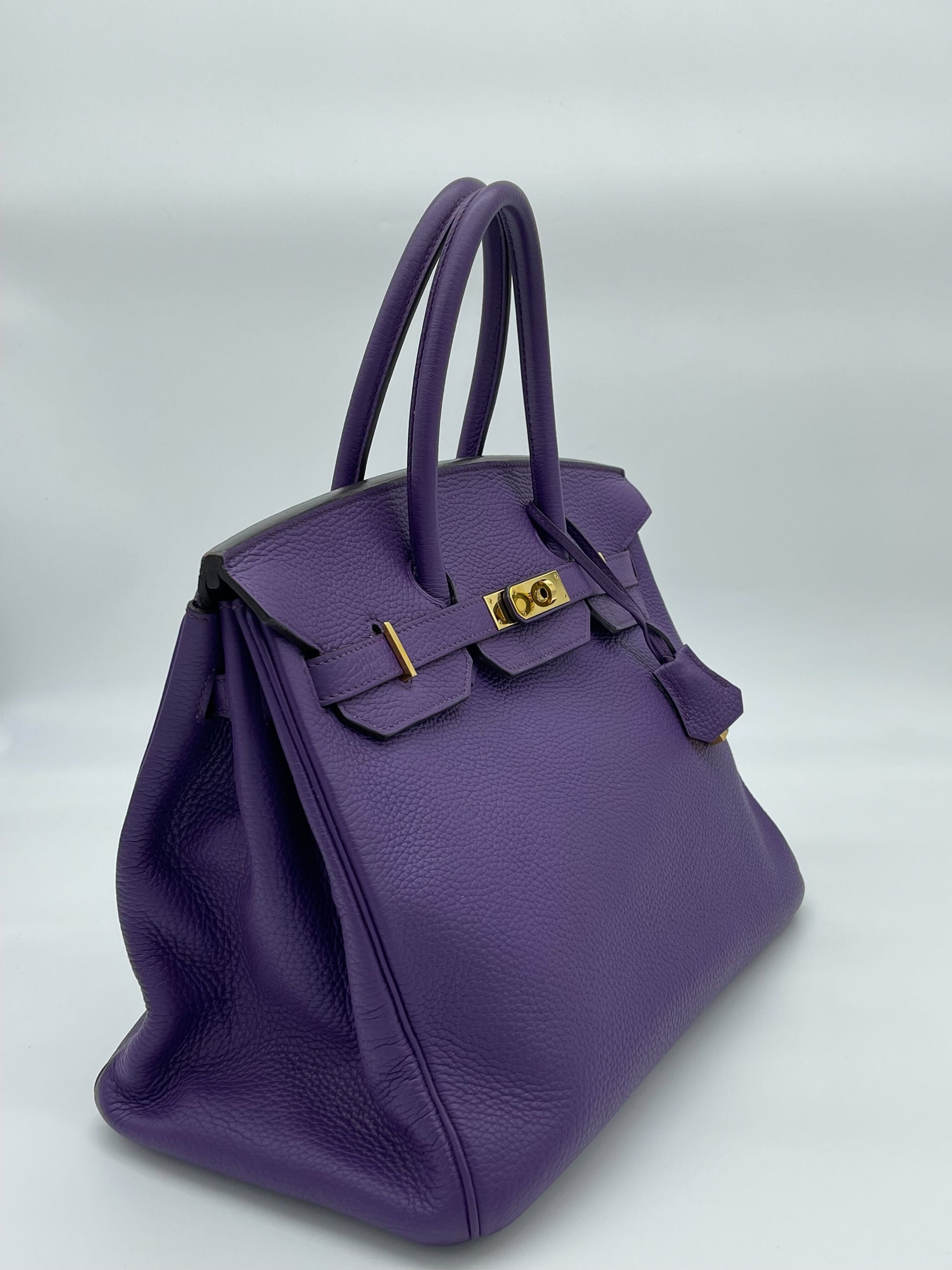 Gucci Hermes Birkin Ultra Violet Togo Bag Hardware Gold Travel Bag