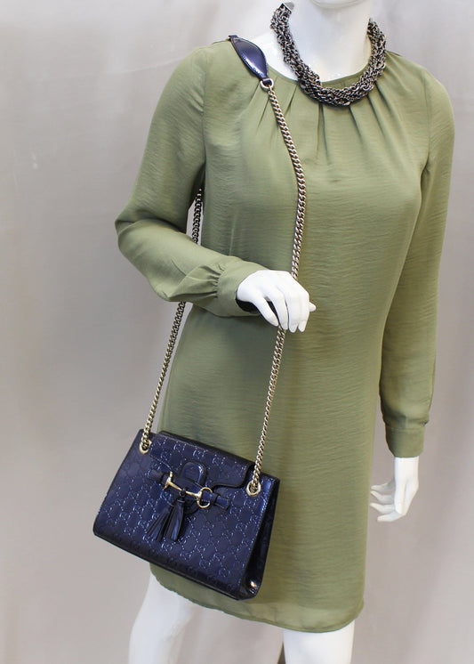 Gucci Emily ssima Shoulder Bag Leather Medium Crossbody Bag