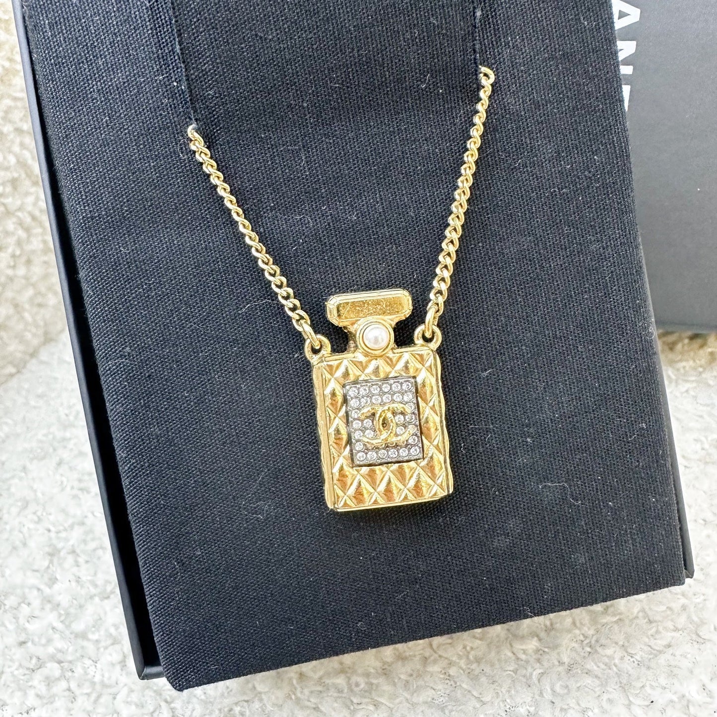 Chanel Perfume Bottle Necklace in AGHW