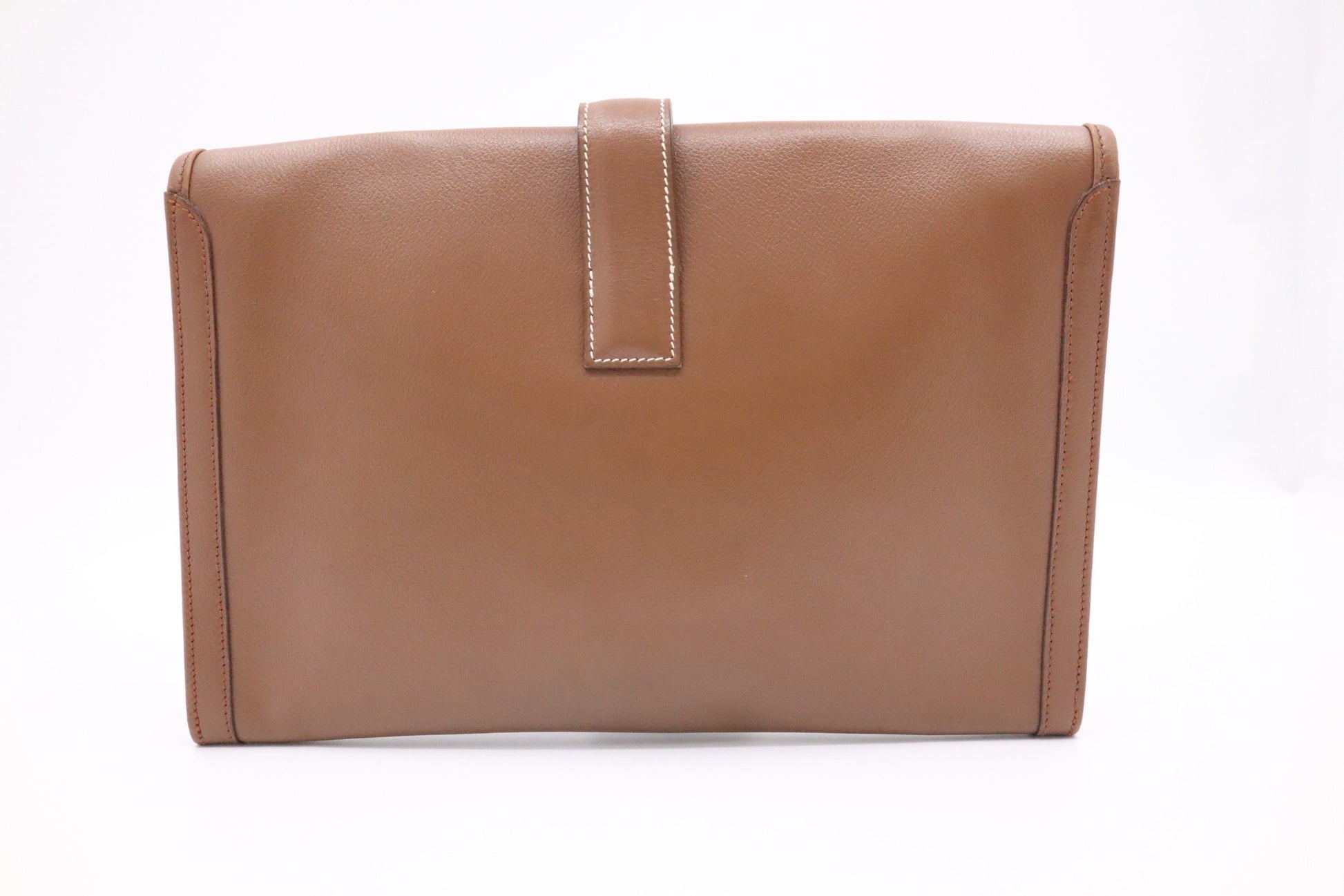 Hermes Jige Elan Pm In Light Handbag Leather Brown Travel Bag