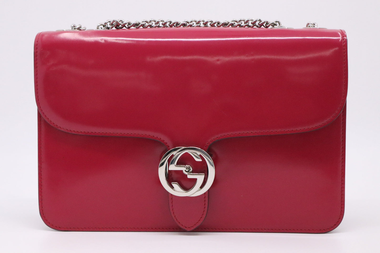 Gucci Petunia Fuchsia Leather Patent Shoulder Bag