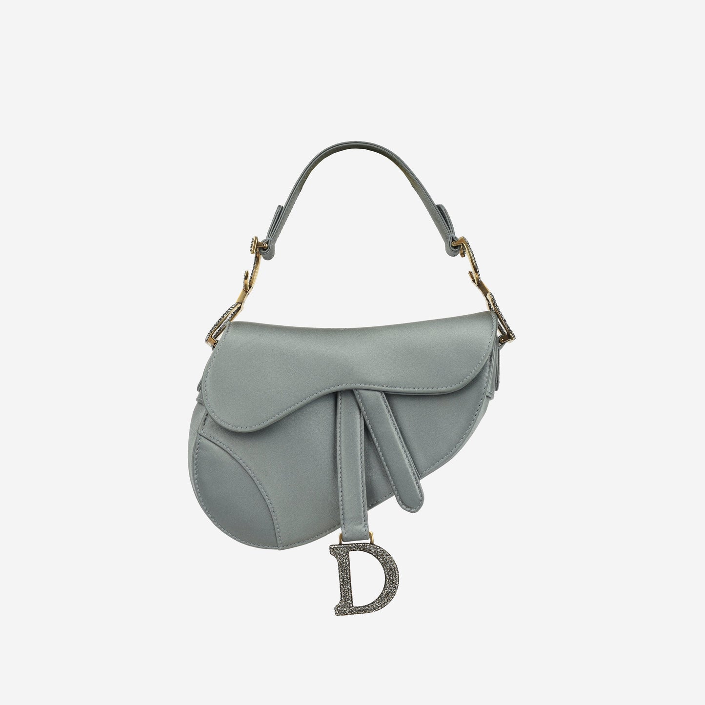 Dior Christian Saddle Bag Mini Shoulder Bag Satin Ghw 1