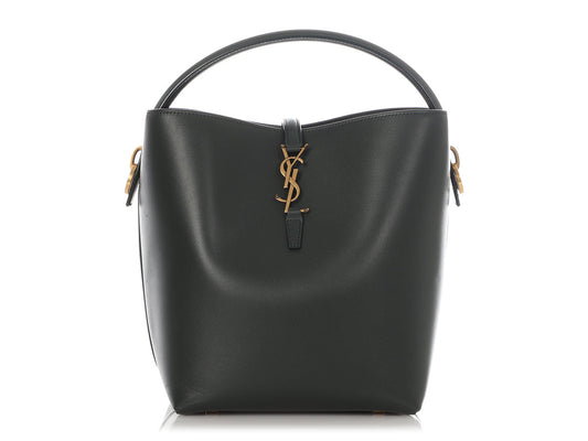 YSL Saint Laurent Dark Le Bag Green Bucket Tote Bag