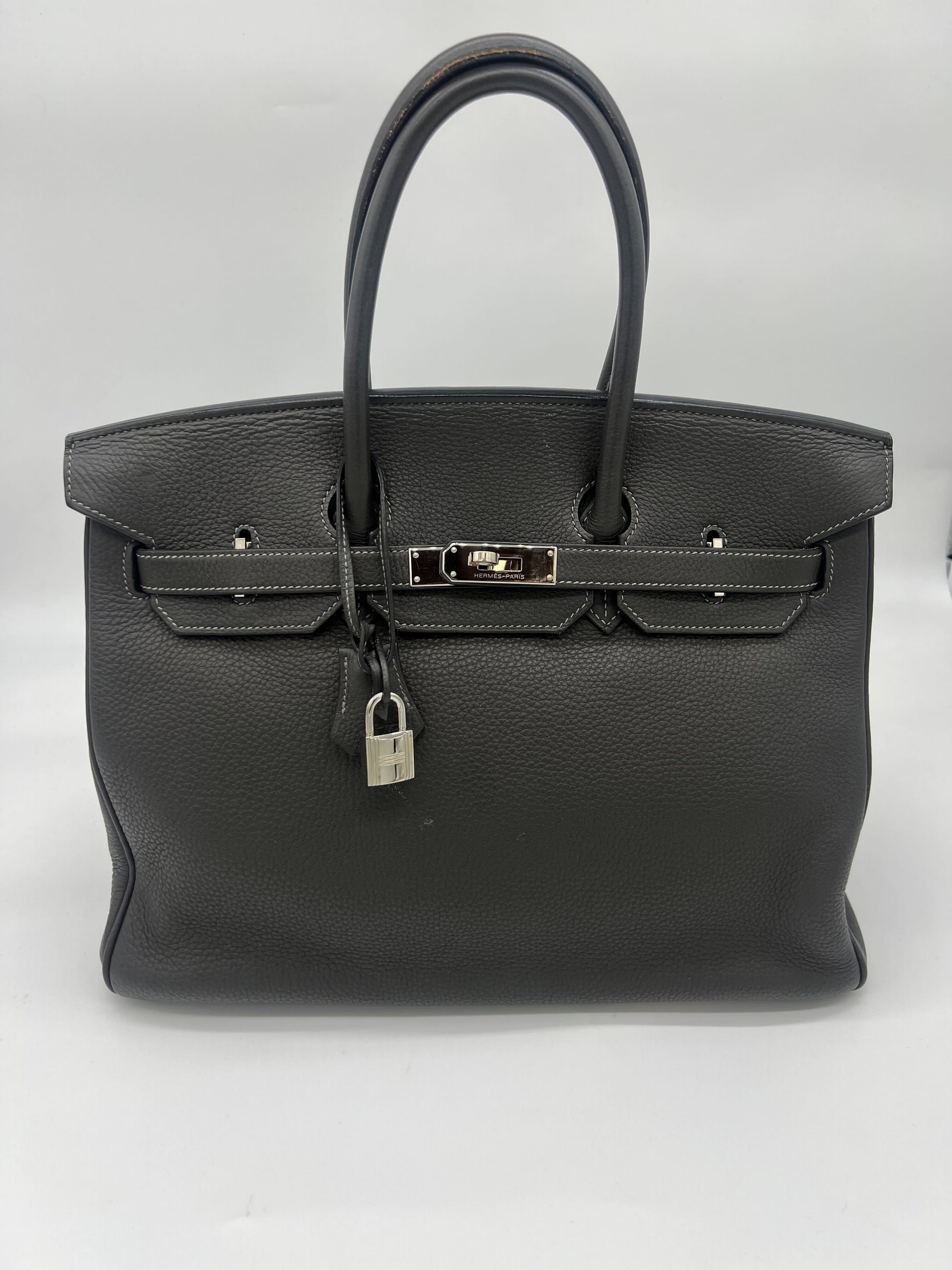 Gucci Hermes Birkin Togo Graphite Palladium Hardware Handbag Travel Bag