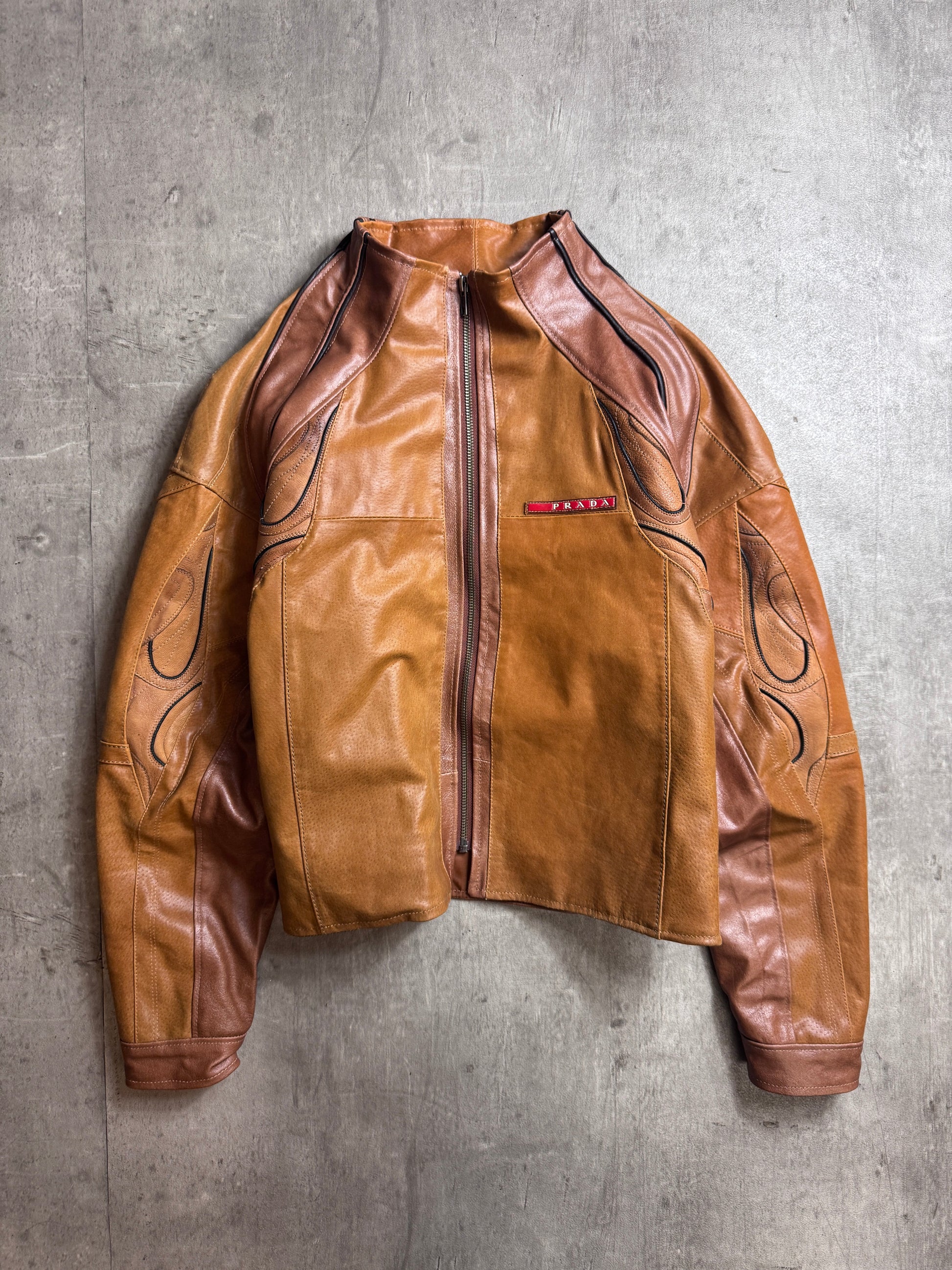 Prada Handbag VT Rework: Trainer Jacket Leather Brown Small