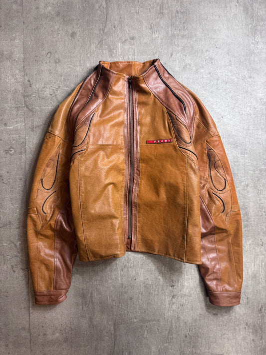 Prada Handbag VT Rework: Trainer Jacket Leather Brown Small