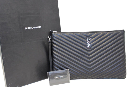 YSL Saint Laurent Saint Document Holder Clutch Leather Monogram Clutch Bag