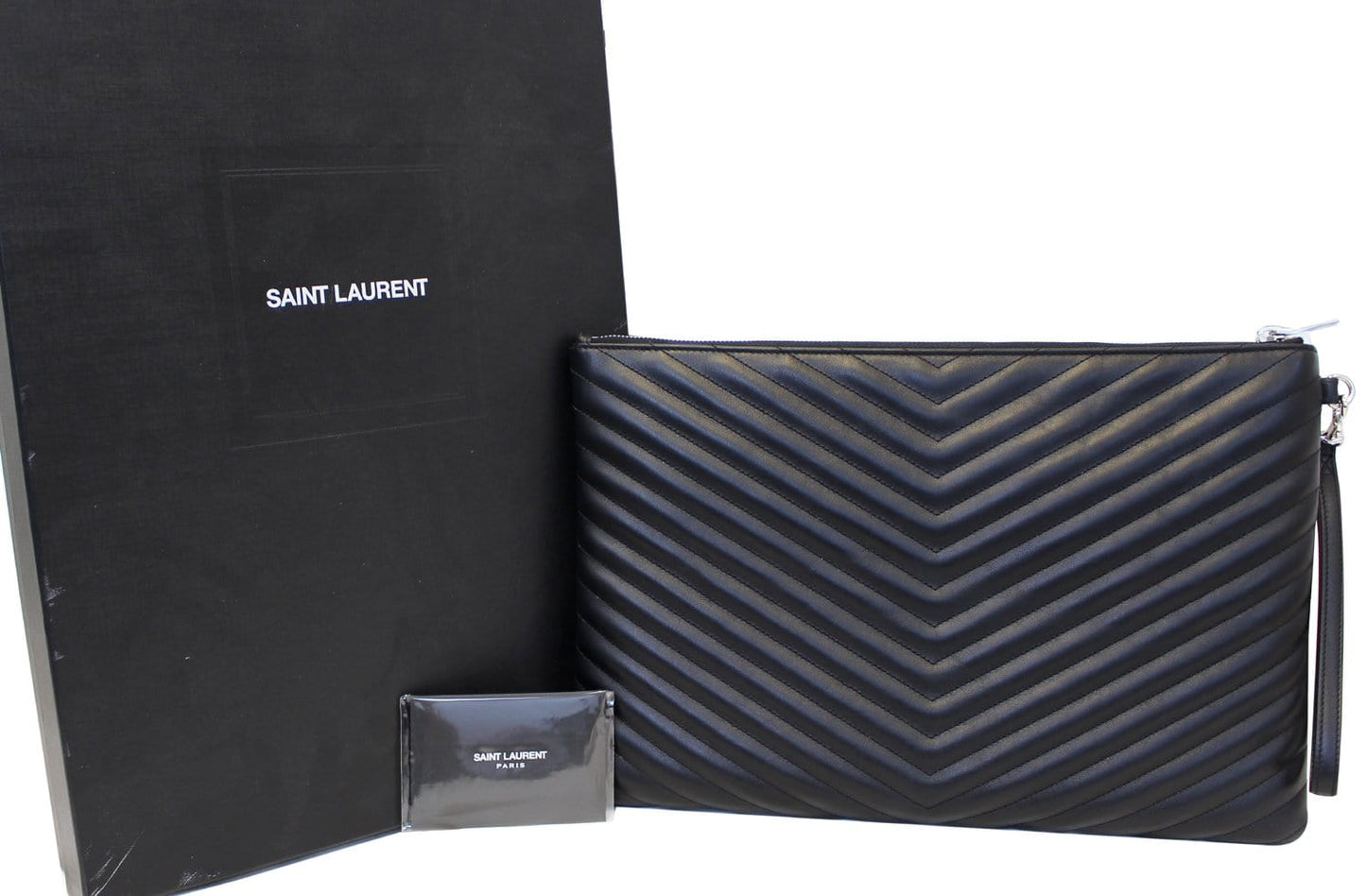 YSL Saint Laurent Saint Document Holder Clutch Leather Monogram Clutch Bag