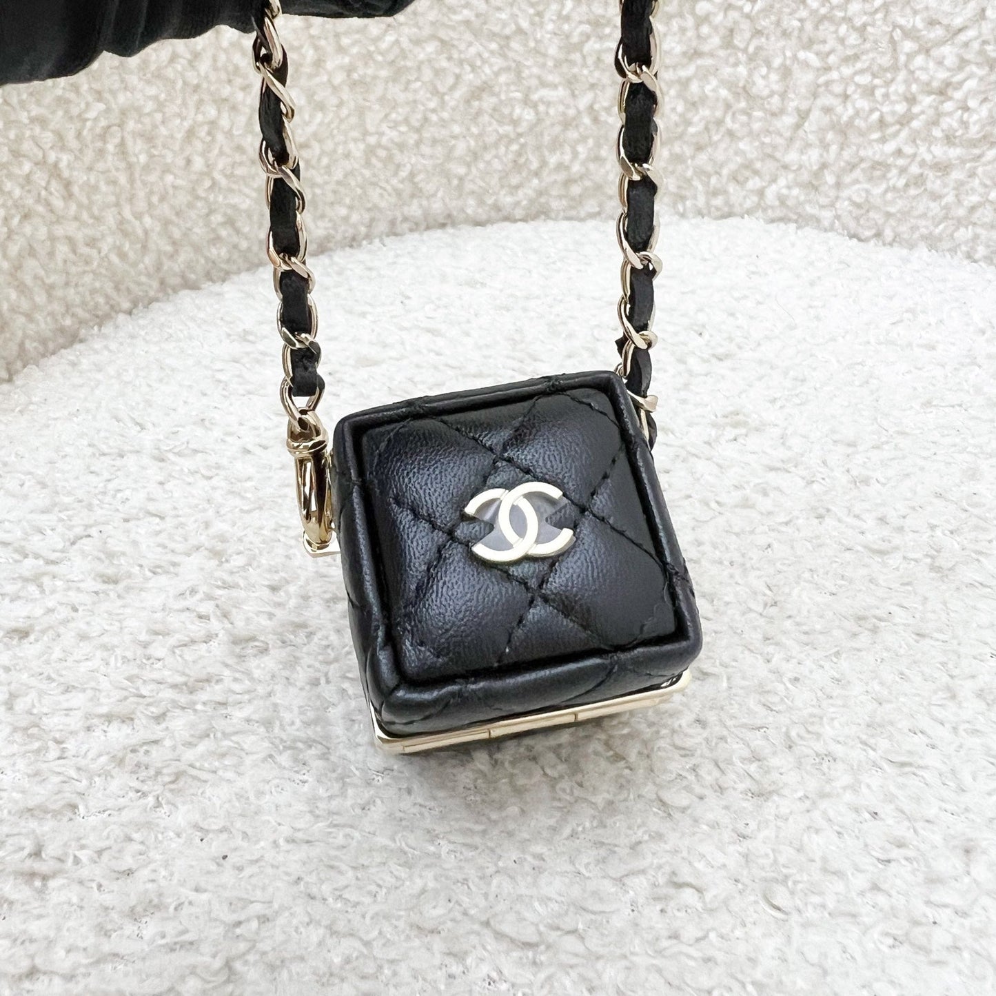 Chanel Cube Charm in Black Lambskin and GHW