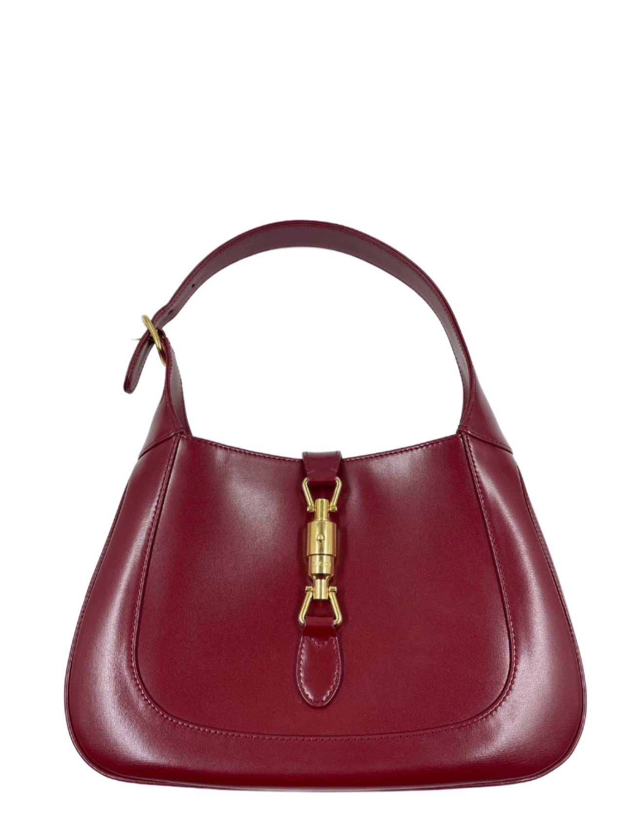 Gucci Jackie Burgundy Adjustable Strap Leather Handbag