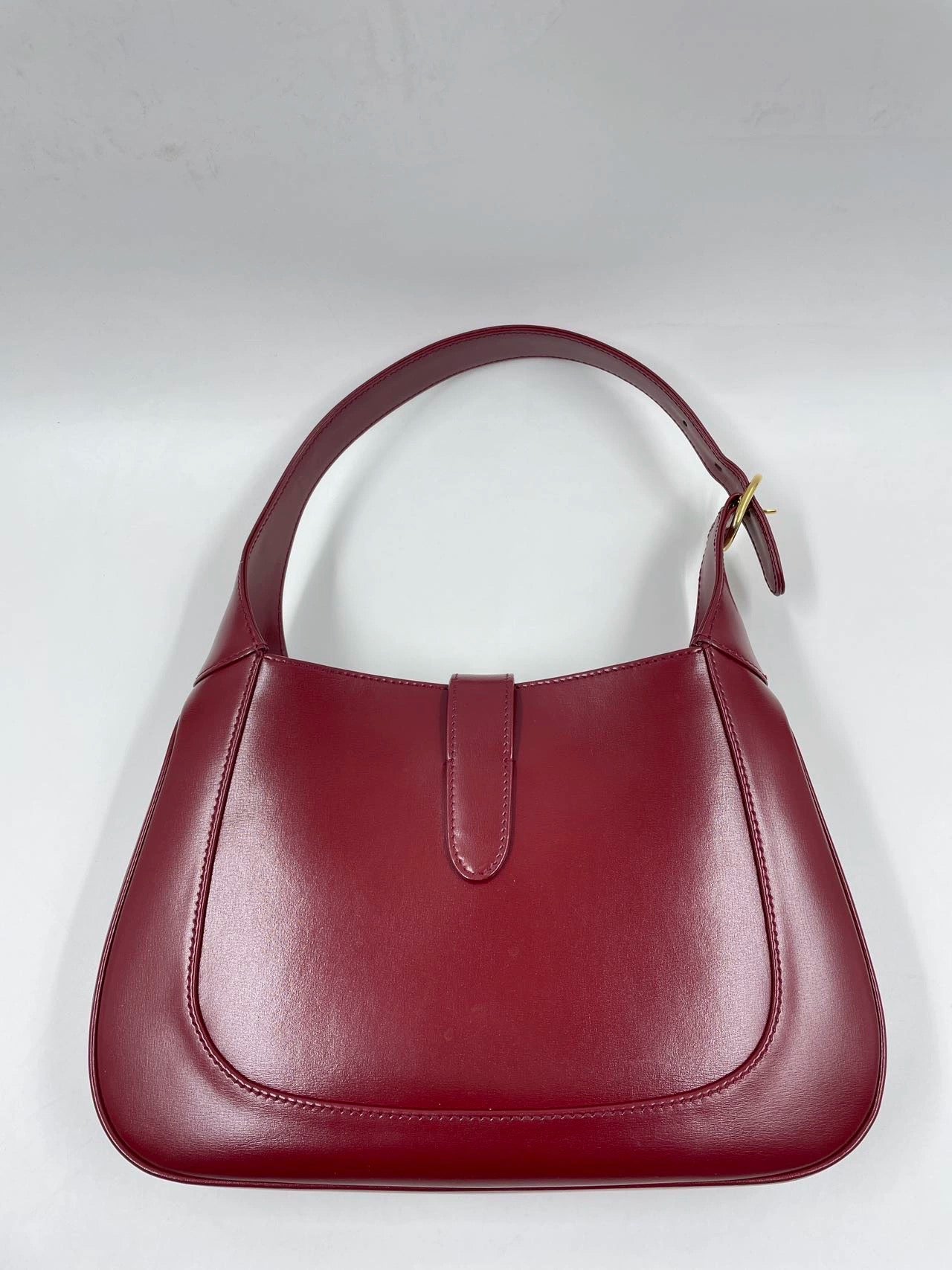 Gucci Jackie Burgundy Adjustable Strap Leather Handbag