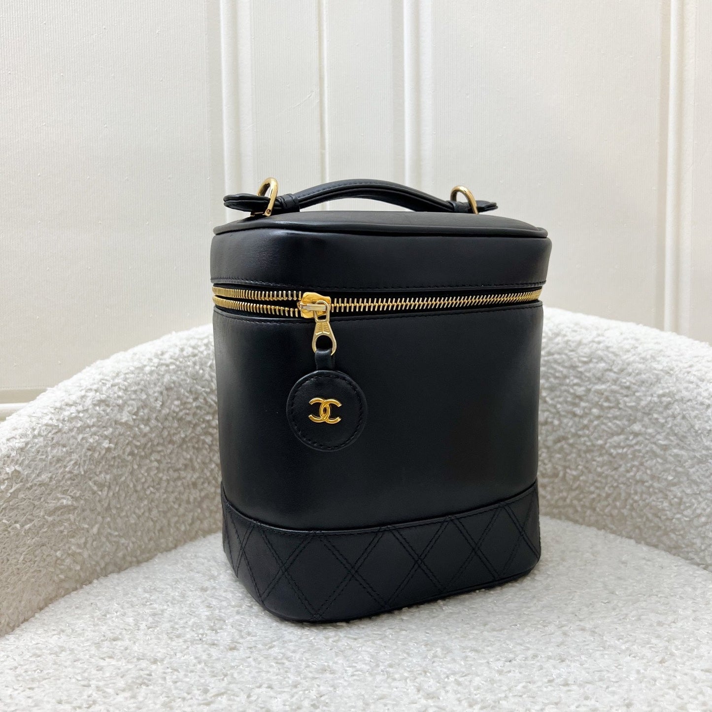 Chanel Vertical Vanity in Black Leather and GHW