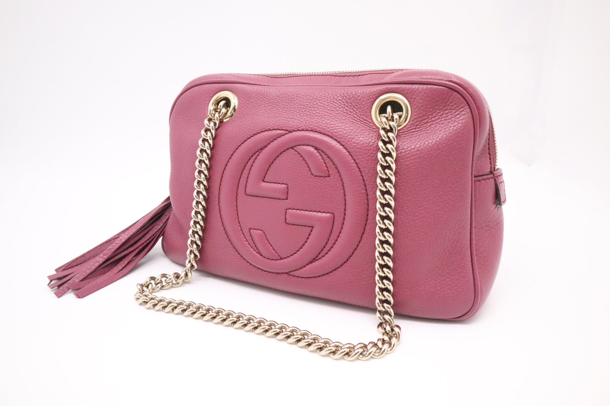 Gucci Soho Purple Leather Chain Shoulder Bag
