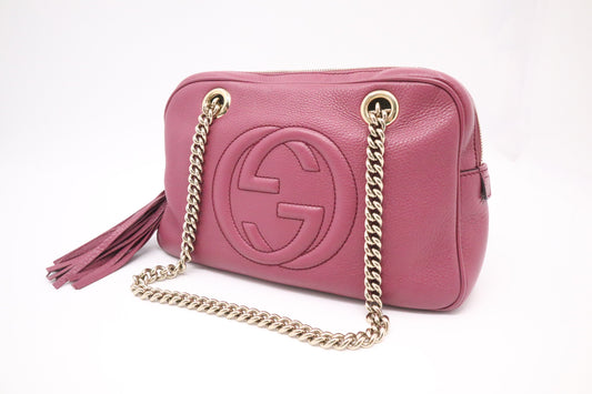 Gucci Soho Purple Leather Chain Shoulder Bag