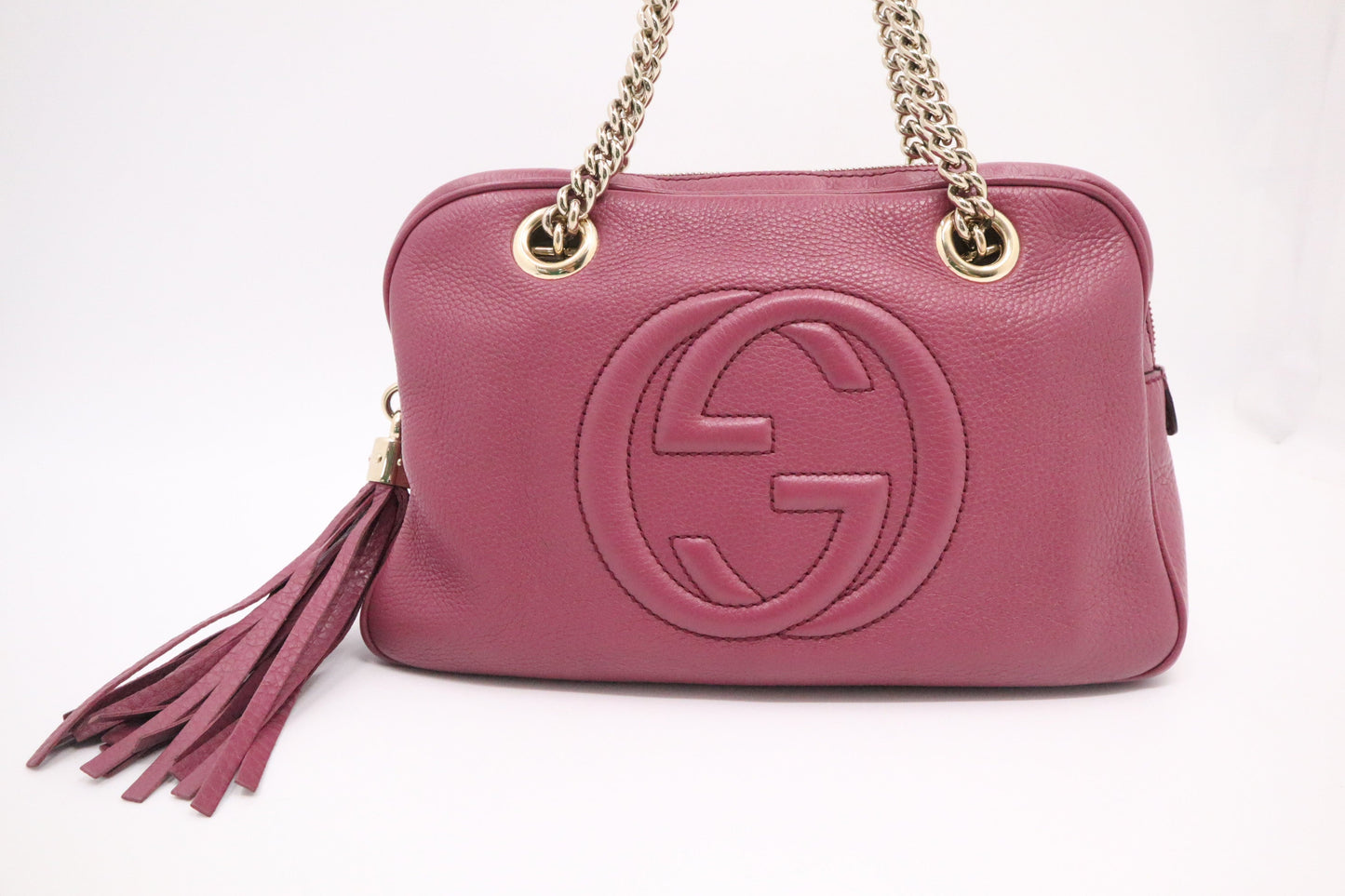 Gucci Soho Purple Leather Chain Shoulder Bag