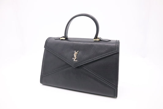 YSL Saint Laurent Top Handle Bag In Leather Black Travel Bag