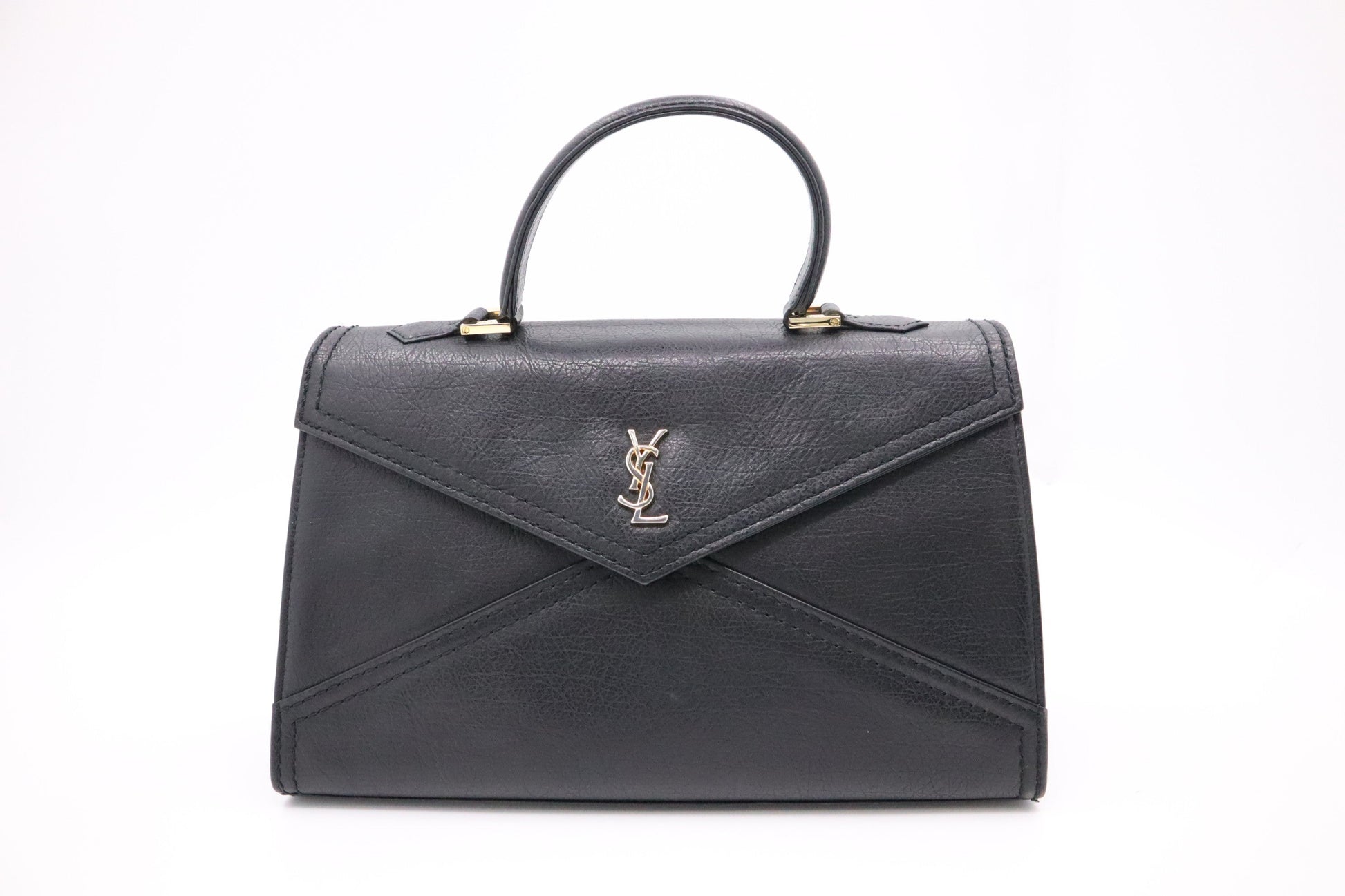 YSL Saint Laurent Top Handle Bag In Leather Black Travel Bag