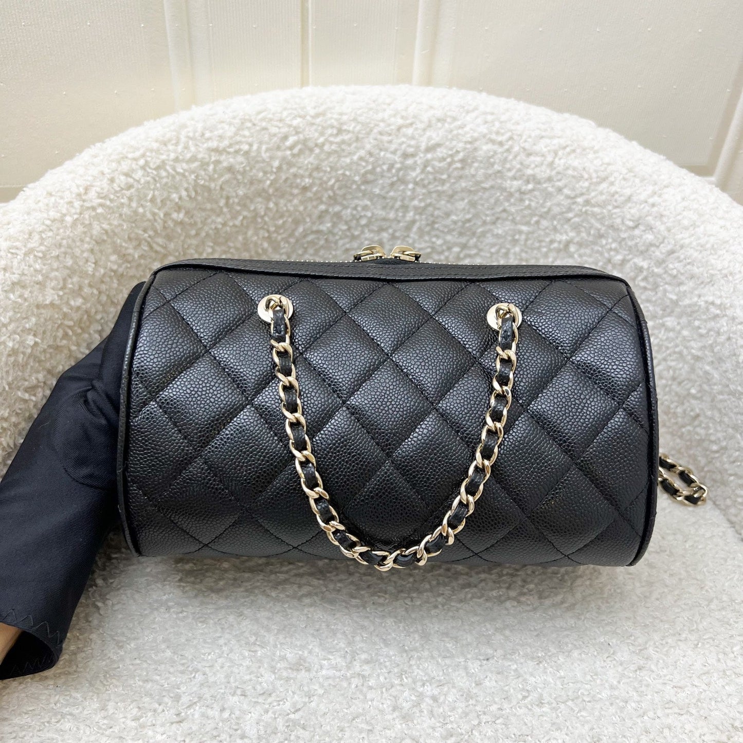 Chanel [Below Retail Deal!] Bowling in Black Caviar and LGHW (Model: ) Accessory