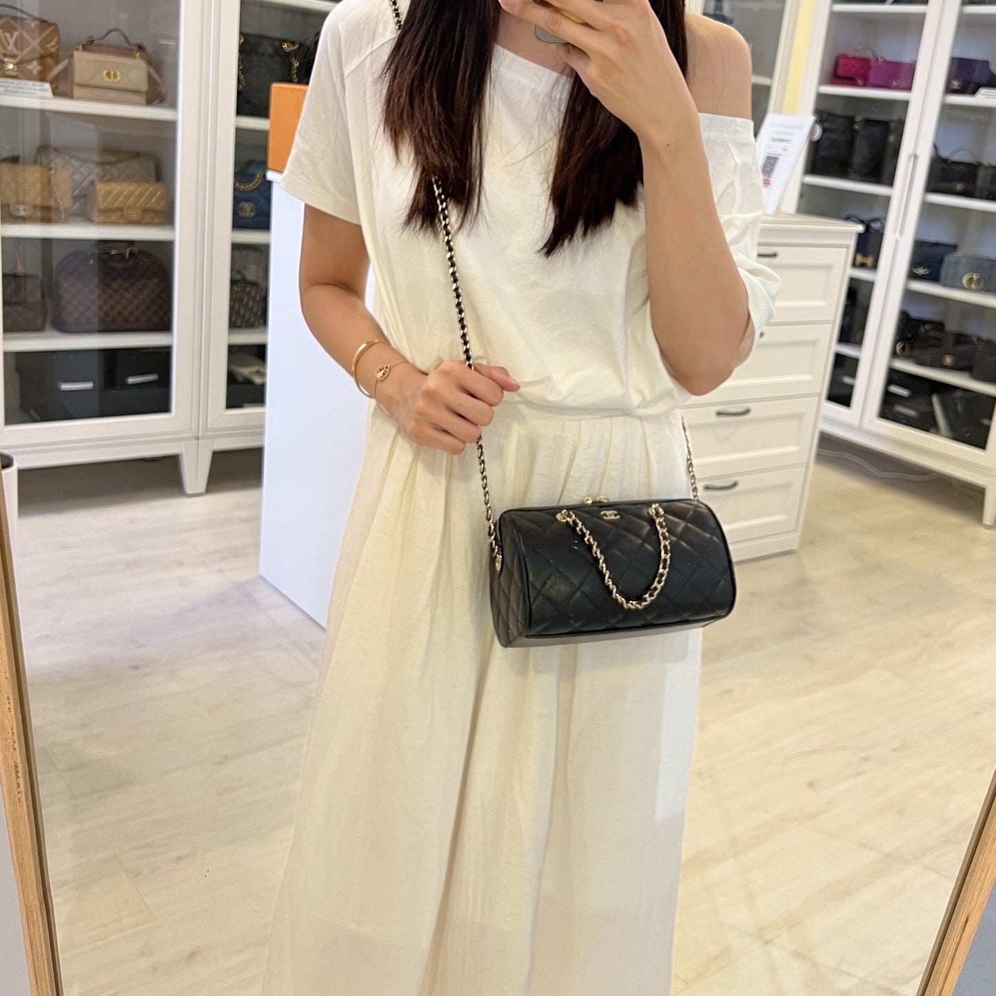 Chanel [Below Retail Deal!] Bowling in Black Caviar and LGHW (Model: ) Accessory