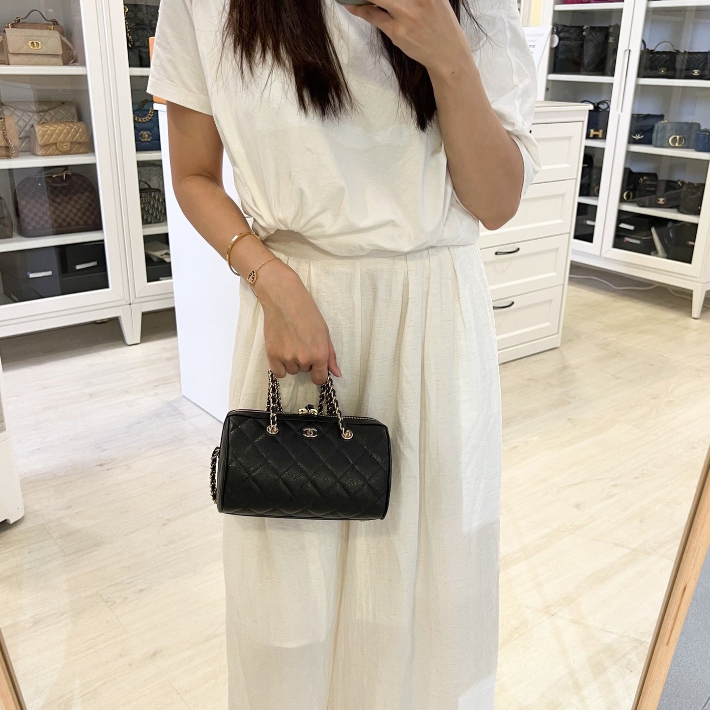 Chanel [Below Retail Deal!] Bowling in Black Caviar and LGHW (Model: ) Accessory