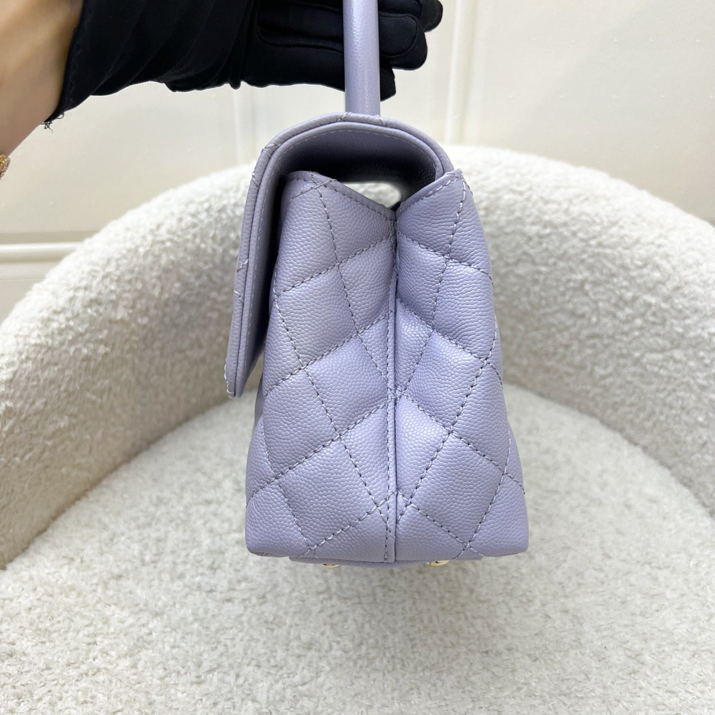Chanel Small () Coco Handle Flap in Lilac Caviar and LGHW (Model: ) Accessory