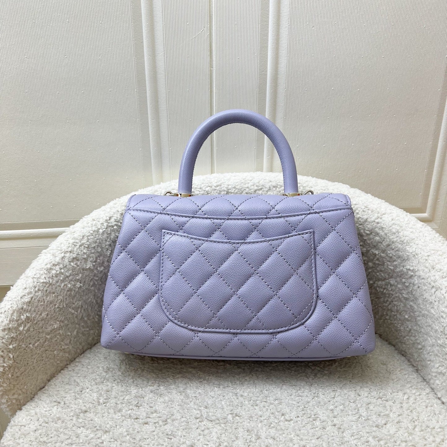 Chanel Small () Coco Handle Flap in Lilac Caviar and LGHW (Model: ) Accessory