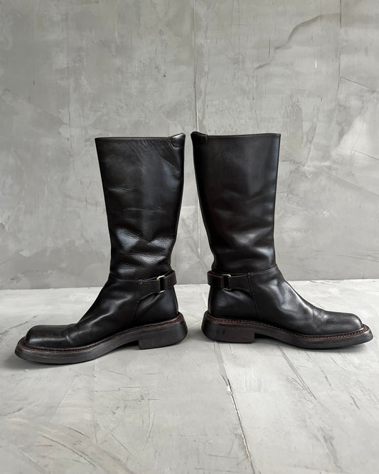 Prada Shoe FW Square Toe Boots - EU 36.5 Leather Shoes