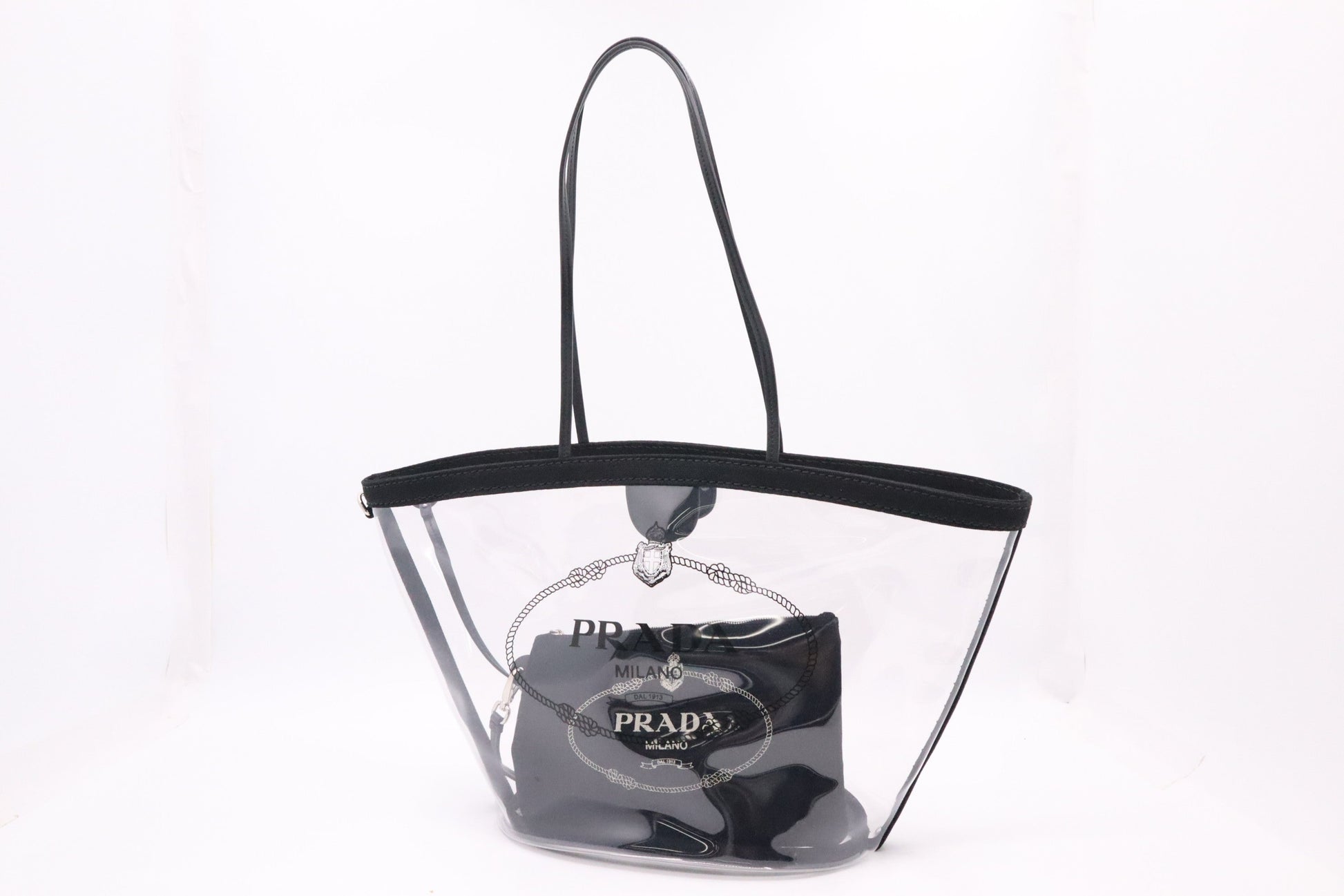Prada Canapa In Plexiglass Handbag Canvas Travel Bag