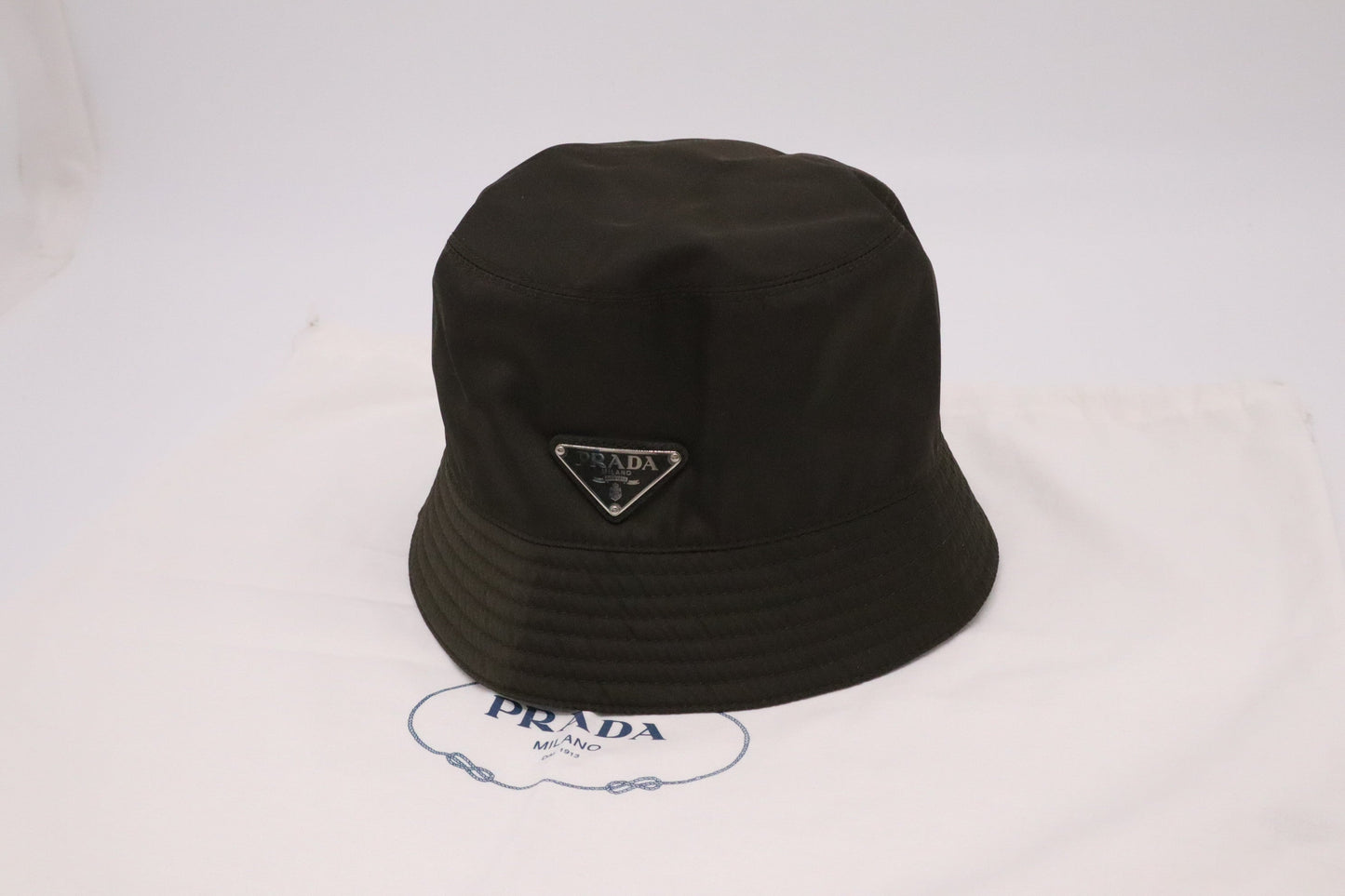 Prada Hat In Dark Handbag Nylon Green Bucket Bag