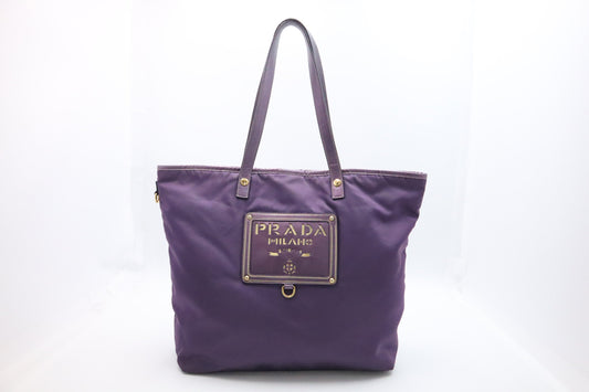 Prada Tote Bag In Purple Nylon