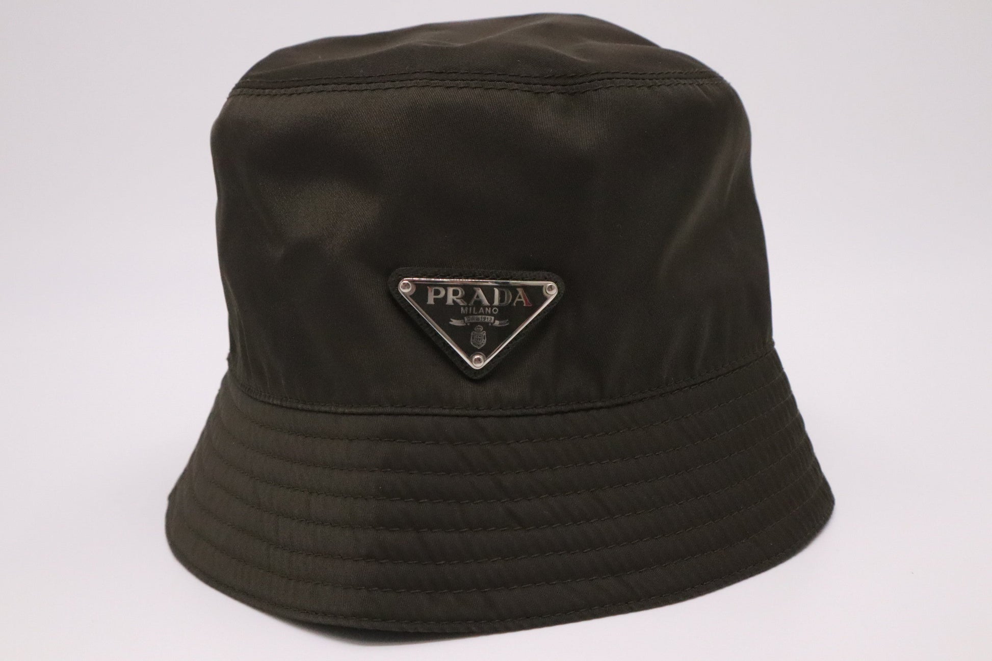 Prada Hat In Dark Handbag Nylon Green Bucket Bag