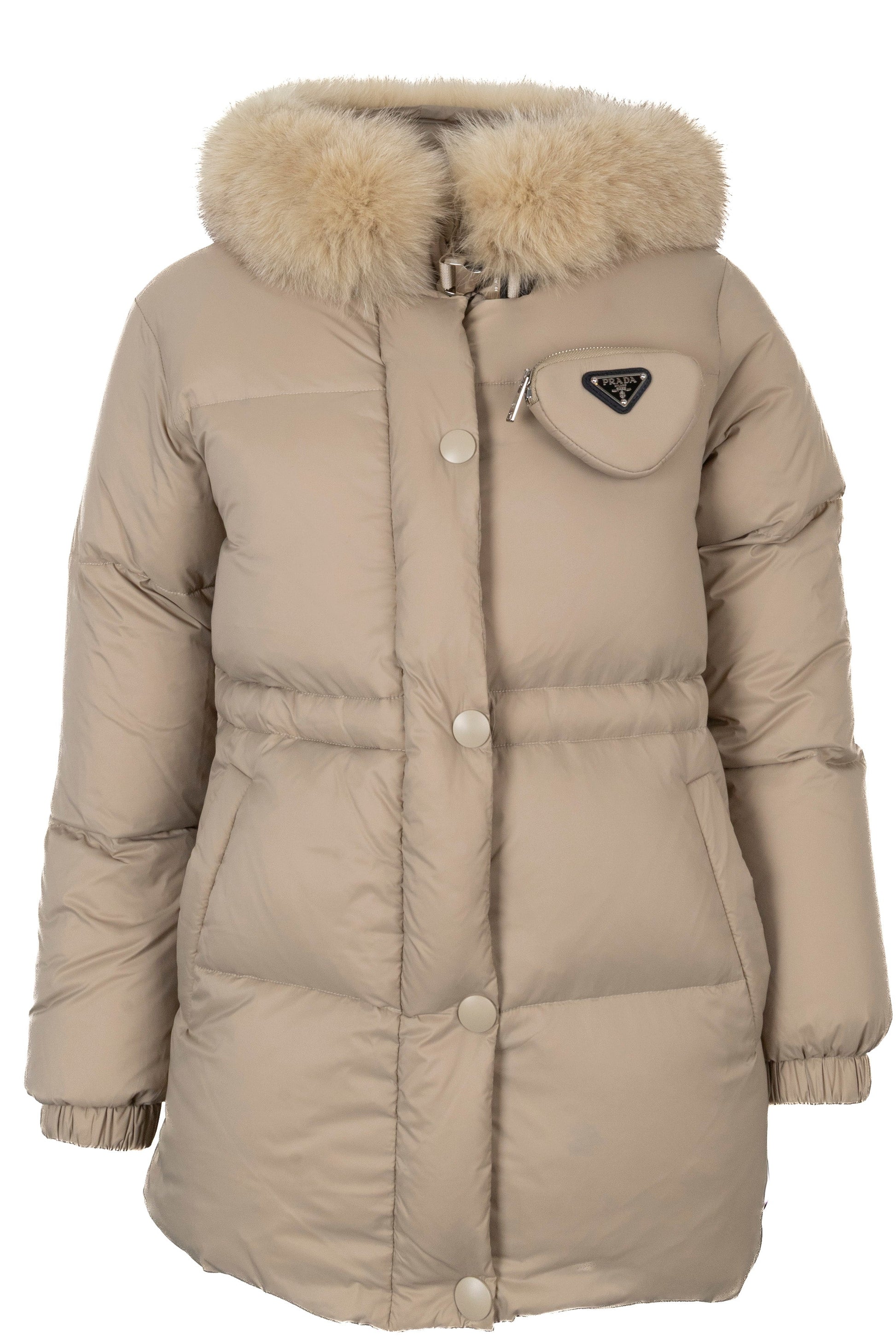 Prada Puffer Jacket Beige Handbag