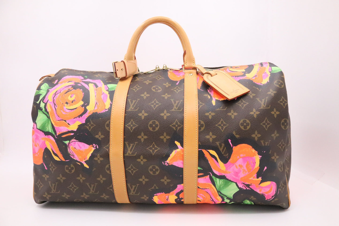 Louis Vuitton x Stephen Spro Keepall 50 Roses Monogram Canvas Travel Bag Monogram Canvas