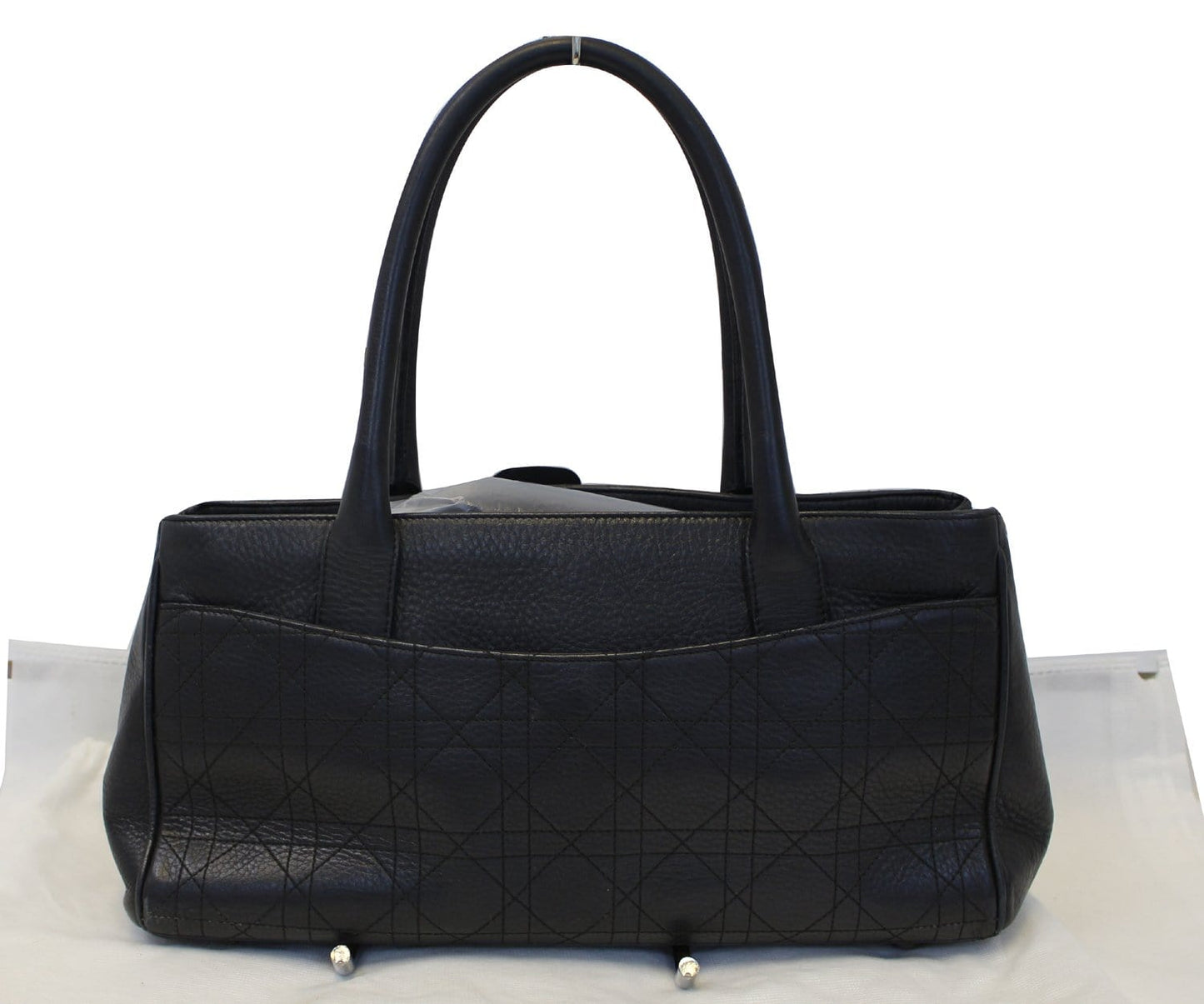 Dior Cannage Tote Bag Leather Black Medium