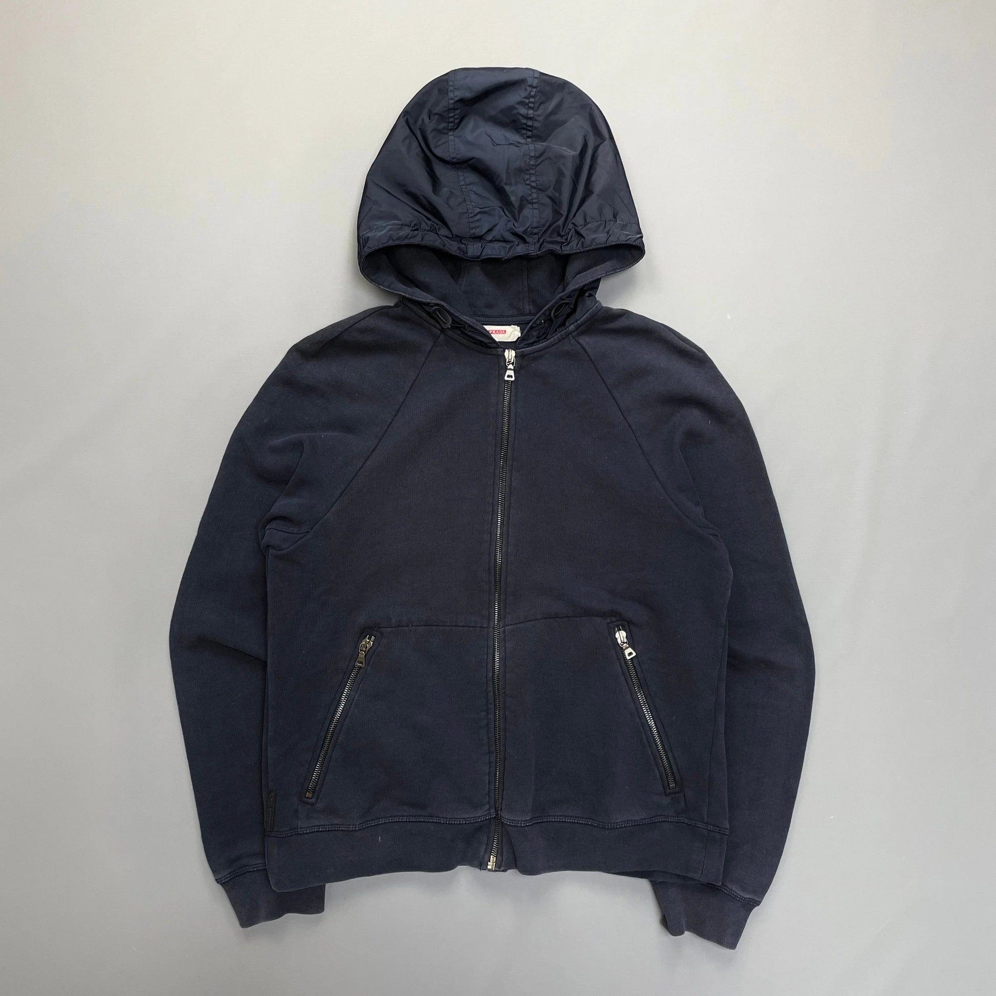 Prada Handbag Sport -Through Tab Hoodie Nylon Black Navy