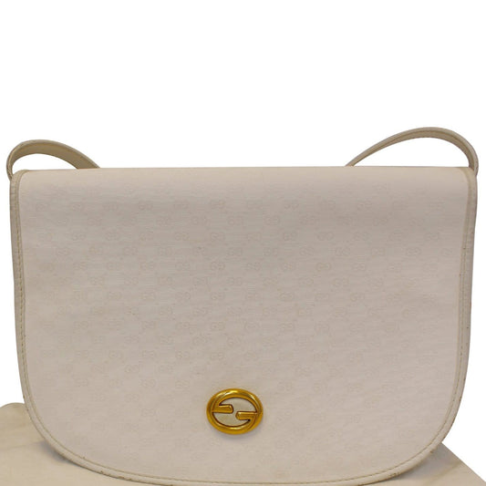 Gucci Supreme Crossbody Bag White Flap