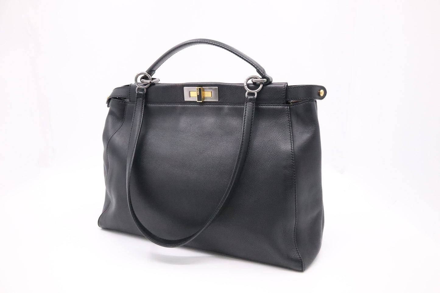 Fendi Peekaboo Tote In Leather Black Medium Tote Bag